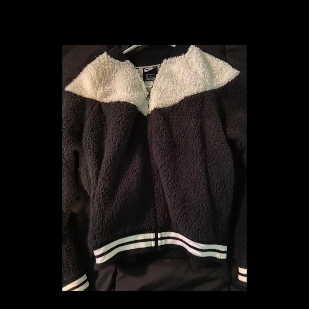 Nike Black and White Sherpa Jacket